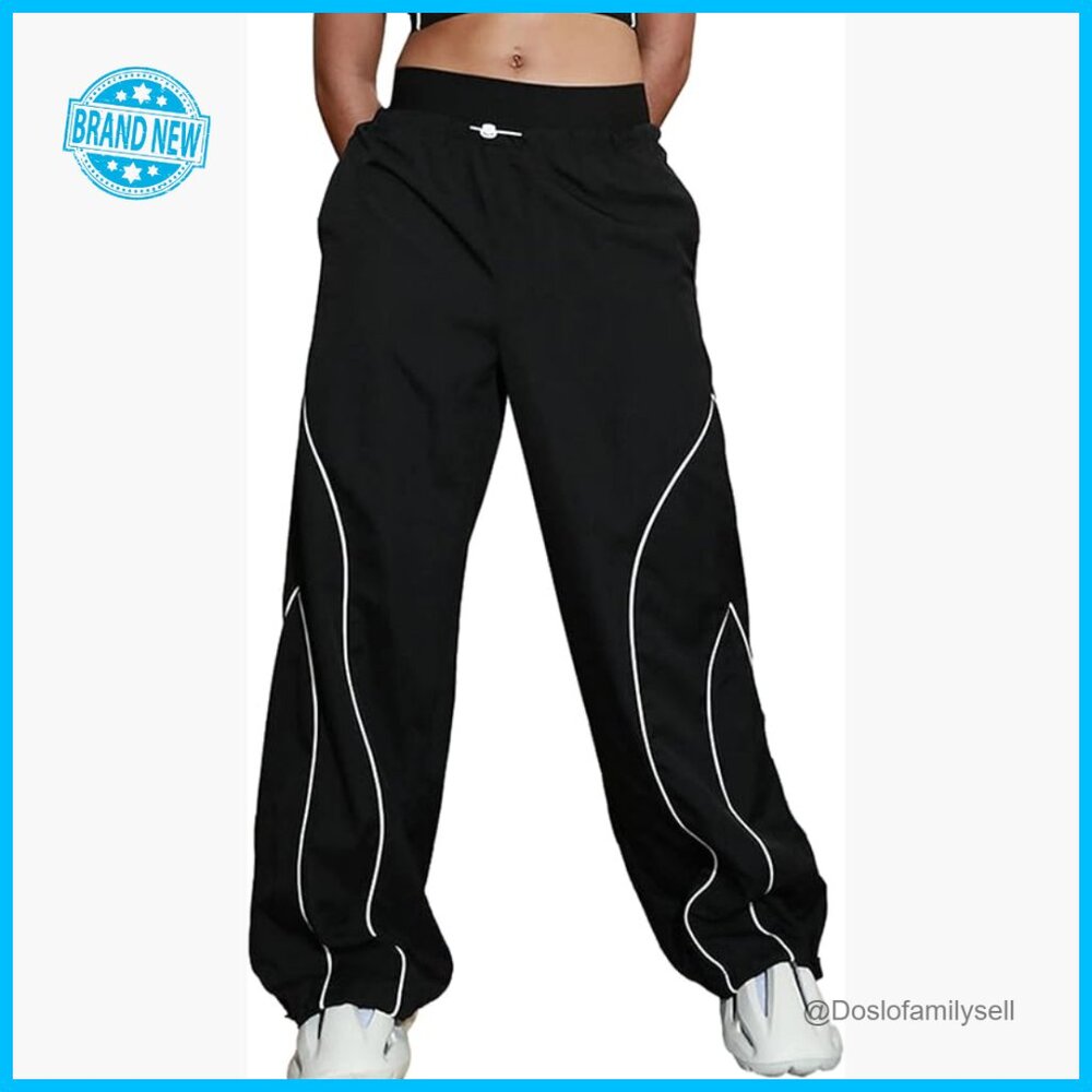 Y2k Parachute Pants Wide Leg Cargo Sweatpants High Waist Casual Sports